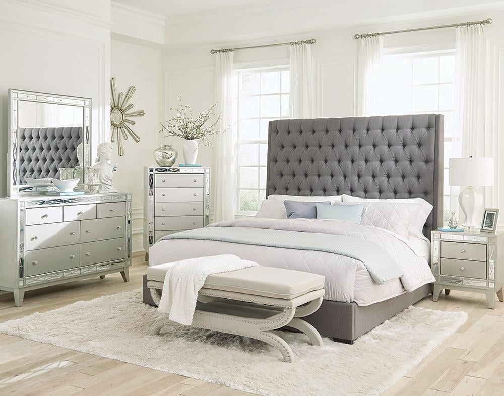 Camille 5-Piece King Bedroom Set in Metallic Mercury