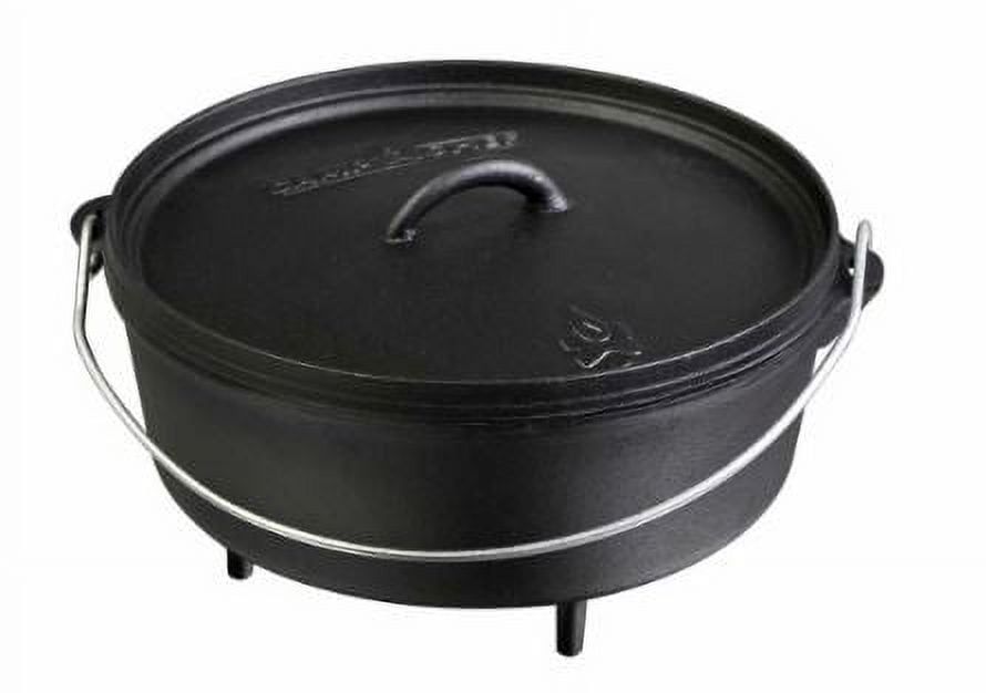 Black 12" Cast Iron Non-Stick Dutch Oven, 6 Quarts