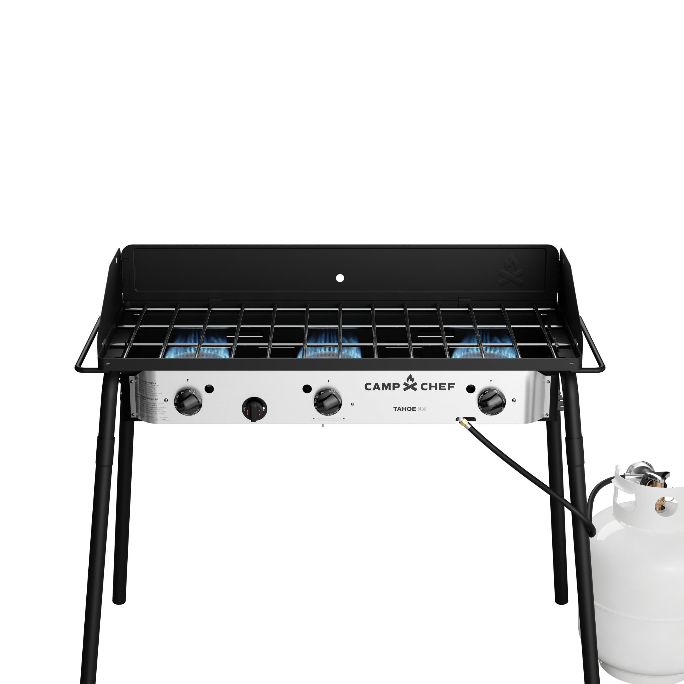 Camp Chef Tahoe 3-Burner Black and Silver Gas Stove