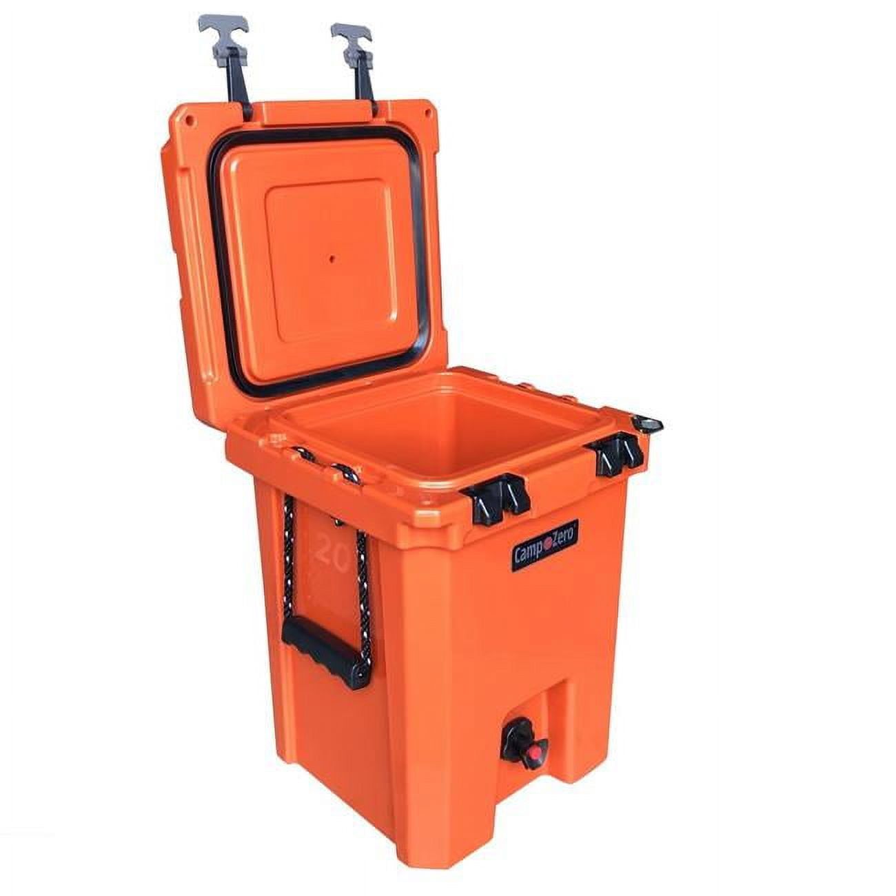 Camp-Zero 20L Orange Rotomolded Beverage Cooler with Spigot