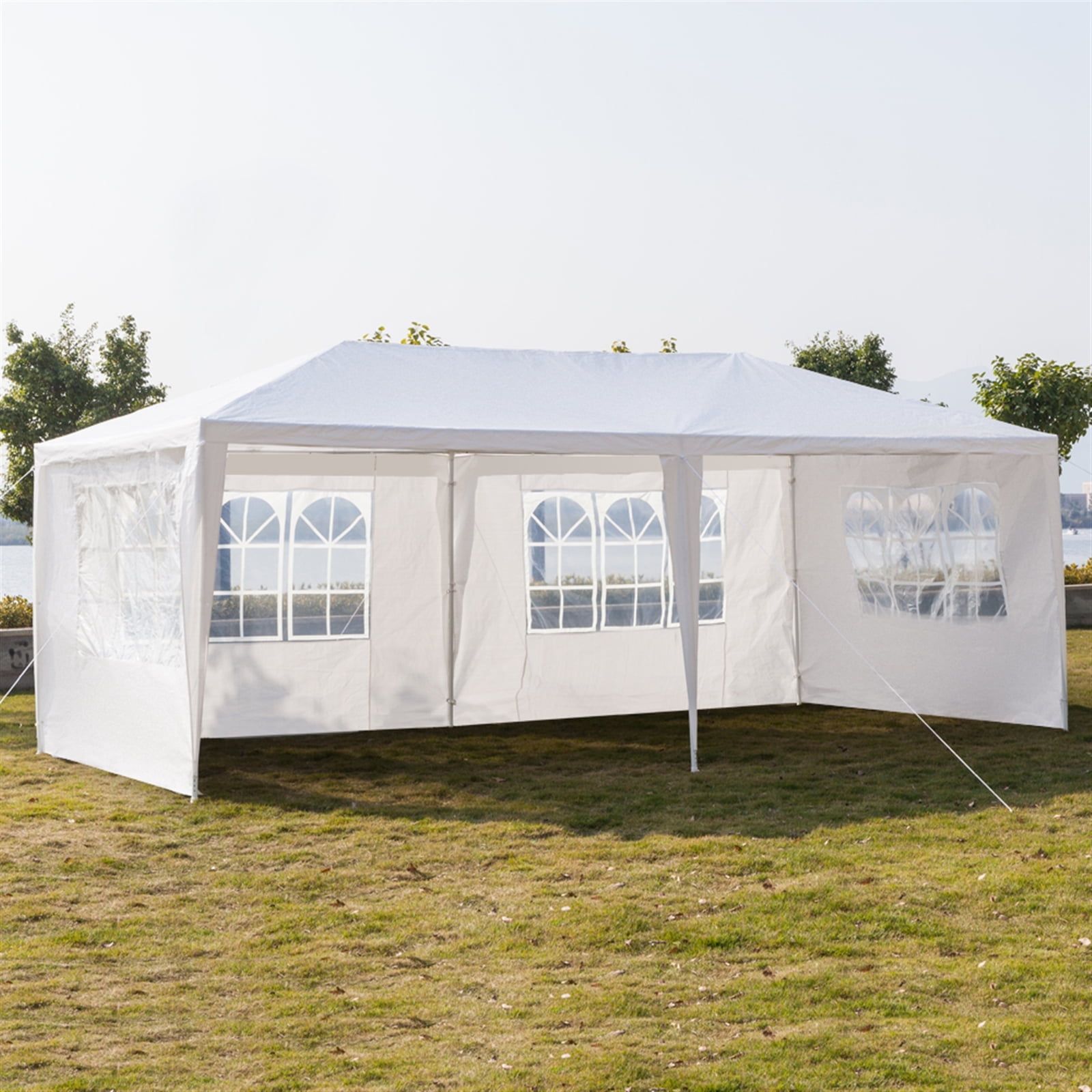 White 10' x 20' Heavy Duty Outdoor Canopy Tent with Removable Walls