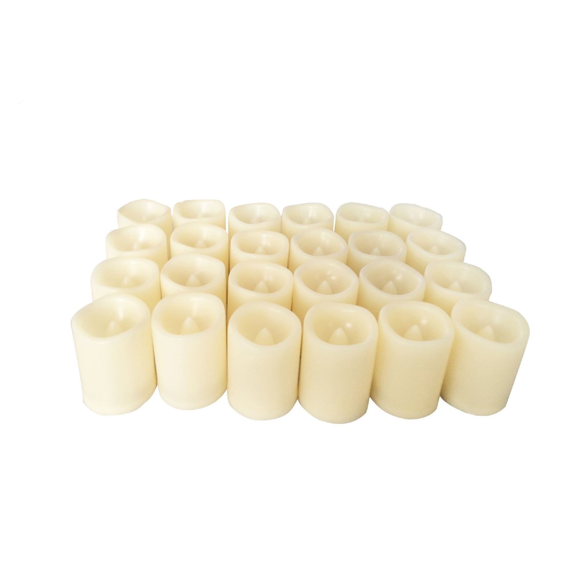 Ivory Flameless LED Votive Candles 24-Pack with Batteries