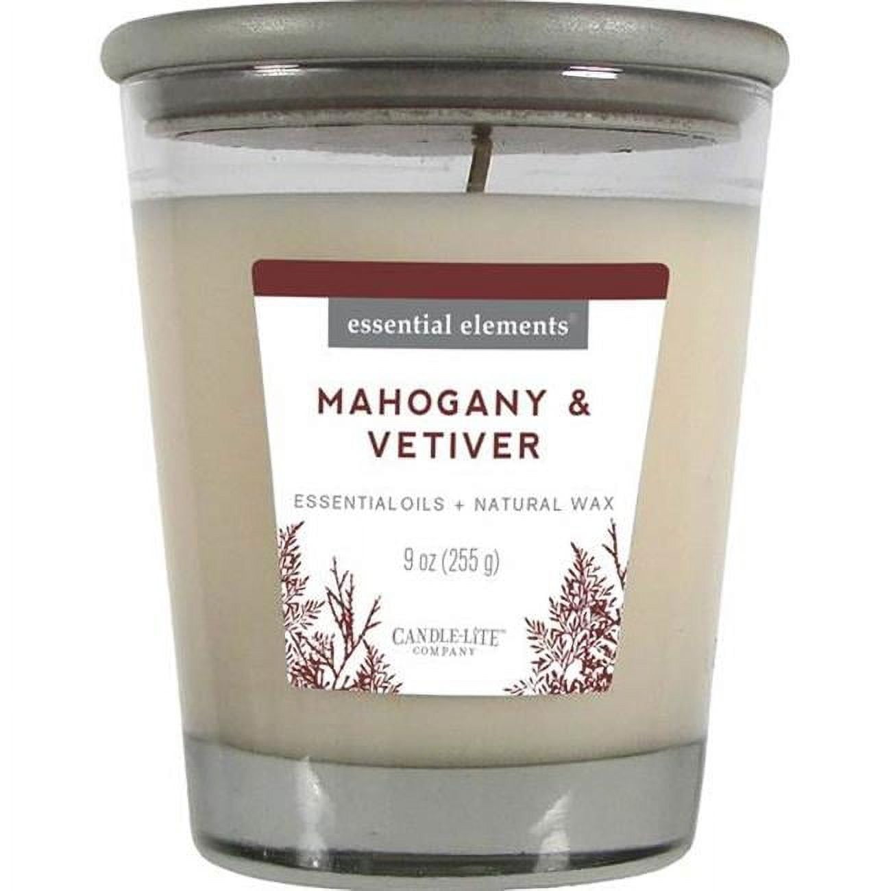 Mahogany & Vetiver Scented Gray Soy Jar Candle