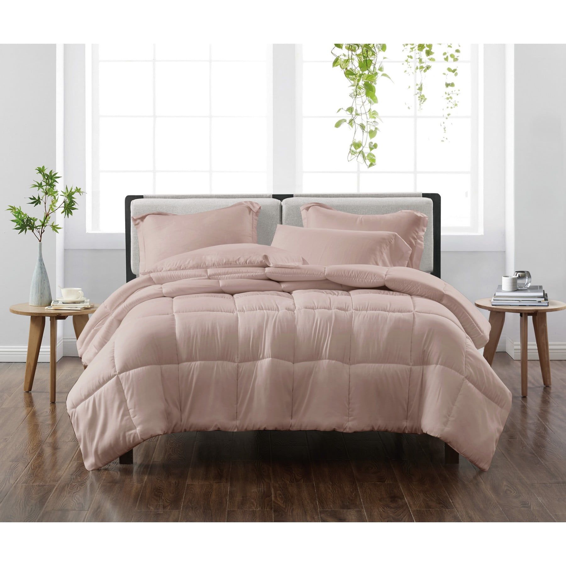 Blush Twin Microfiber Reversible Comforter Set