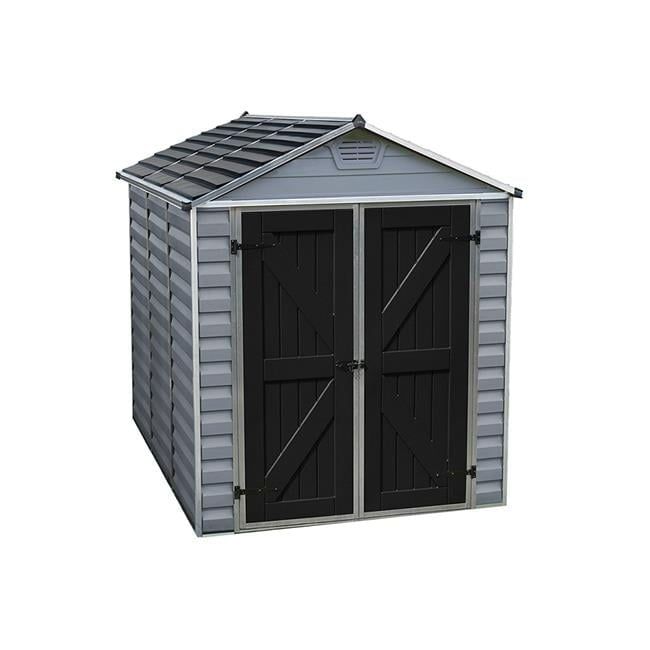 Gray 6' x 8' Polycarbonate and Aluminum Storage Shed