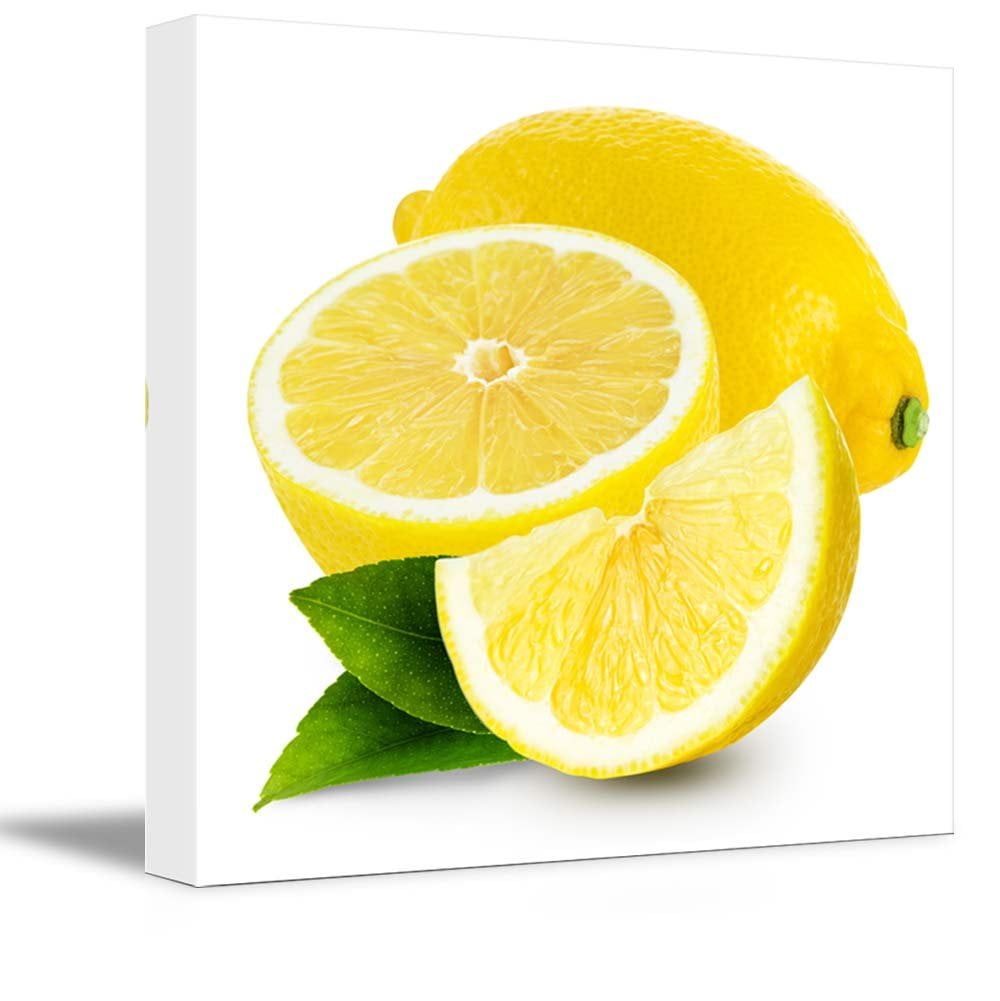 Fresh Lemon Fruits Photograph Modern Canvas Wall Art 24" x 24"