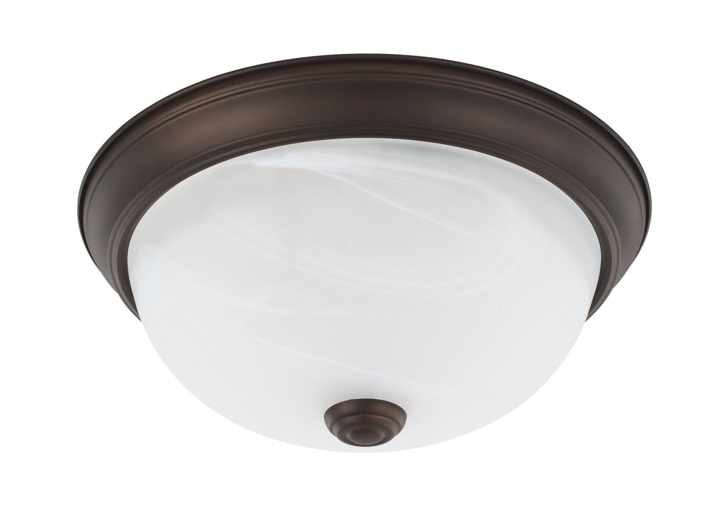 Bronze and Glass Indoor/Outdoor Flush Mount Light