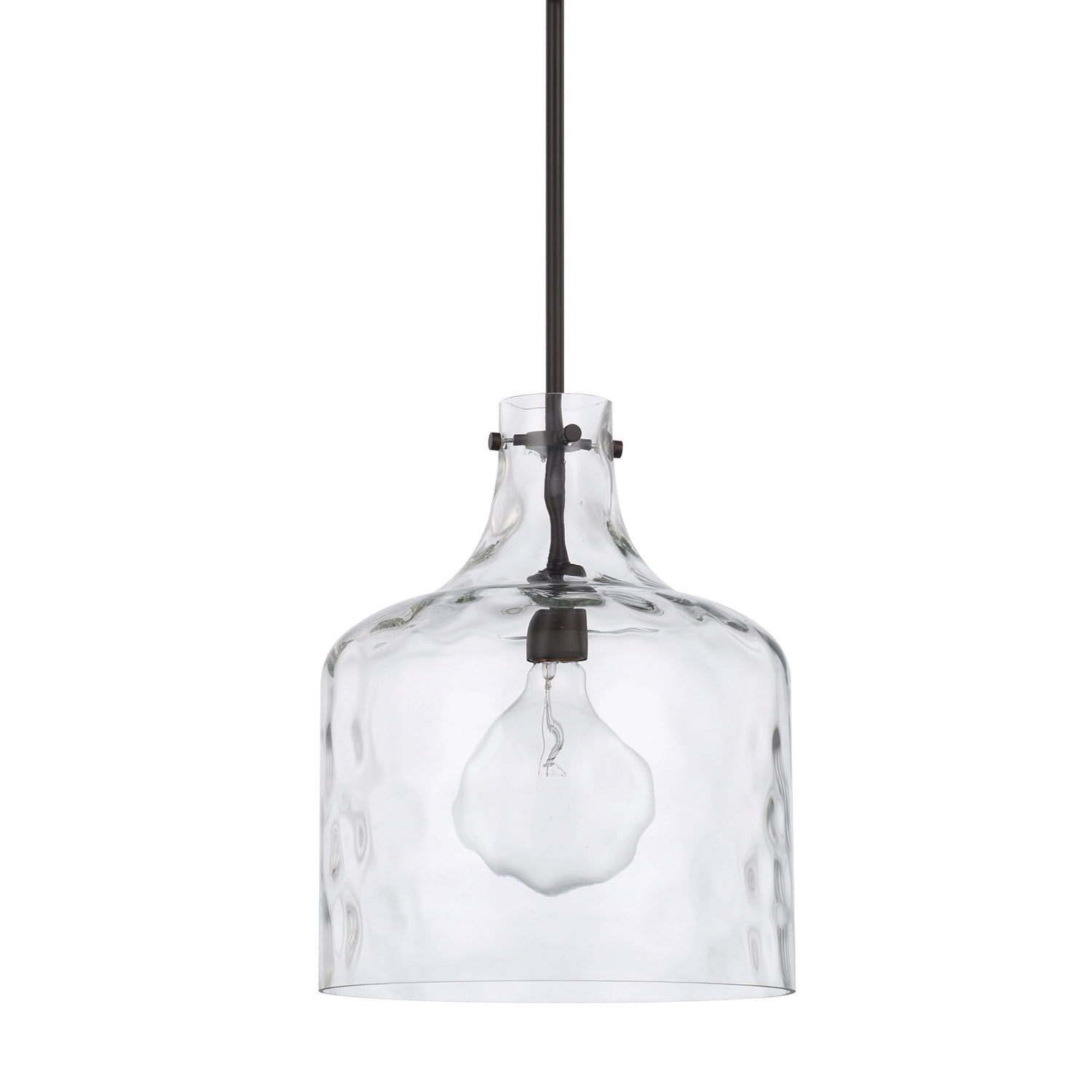 Bronze Clear Water Glass Pendant Light with Adjustable Rod