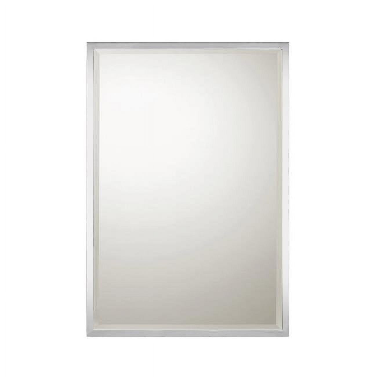 Polished Nickel Rectangular Beveled Wall Mirror