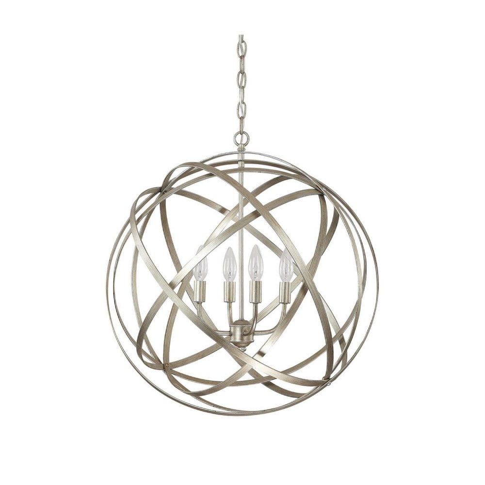 Avant-Garde Winter Gold 4-Light Pendant with Matte Black Accents