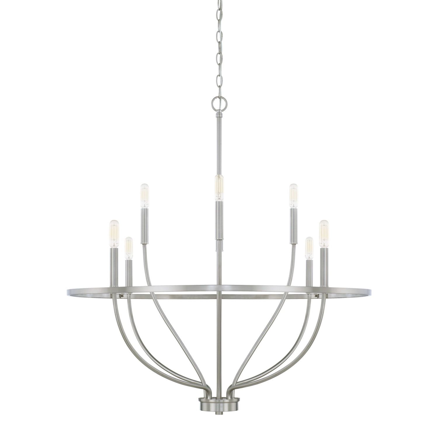 Brushed Nickel 8-Light Taper Candle Chandelier