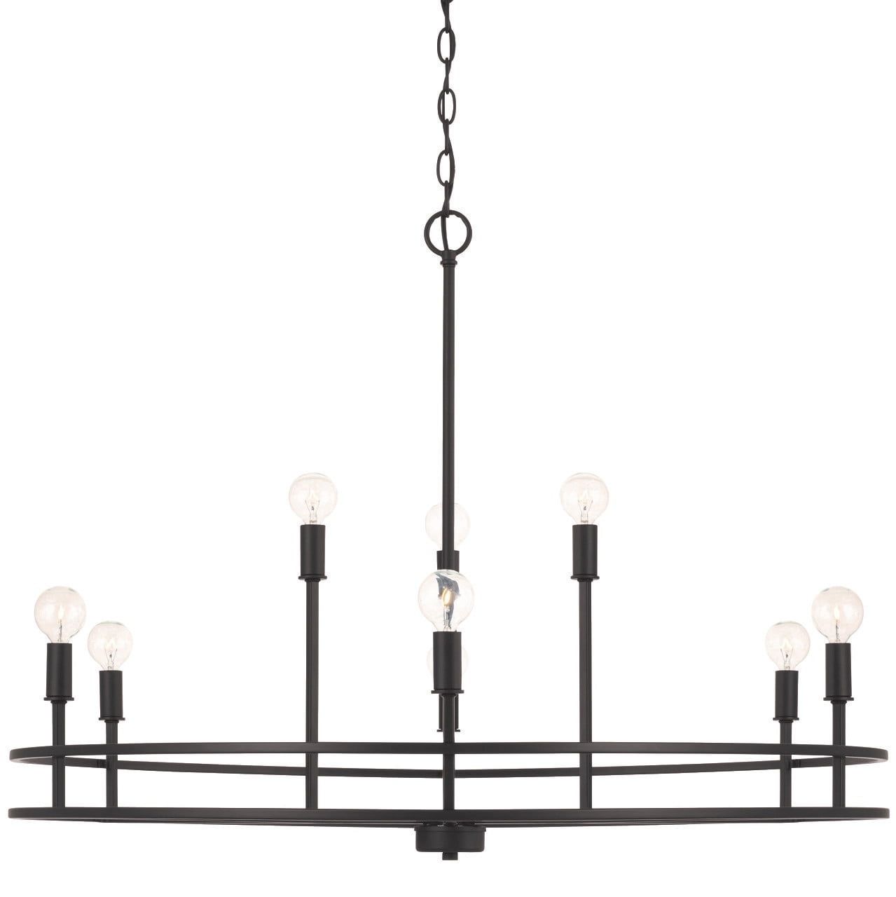 Matte Black 9-Light Incandescent Chandelier
