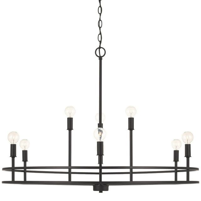 Matte Black 9-Light Incandescent Chandelier