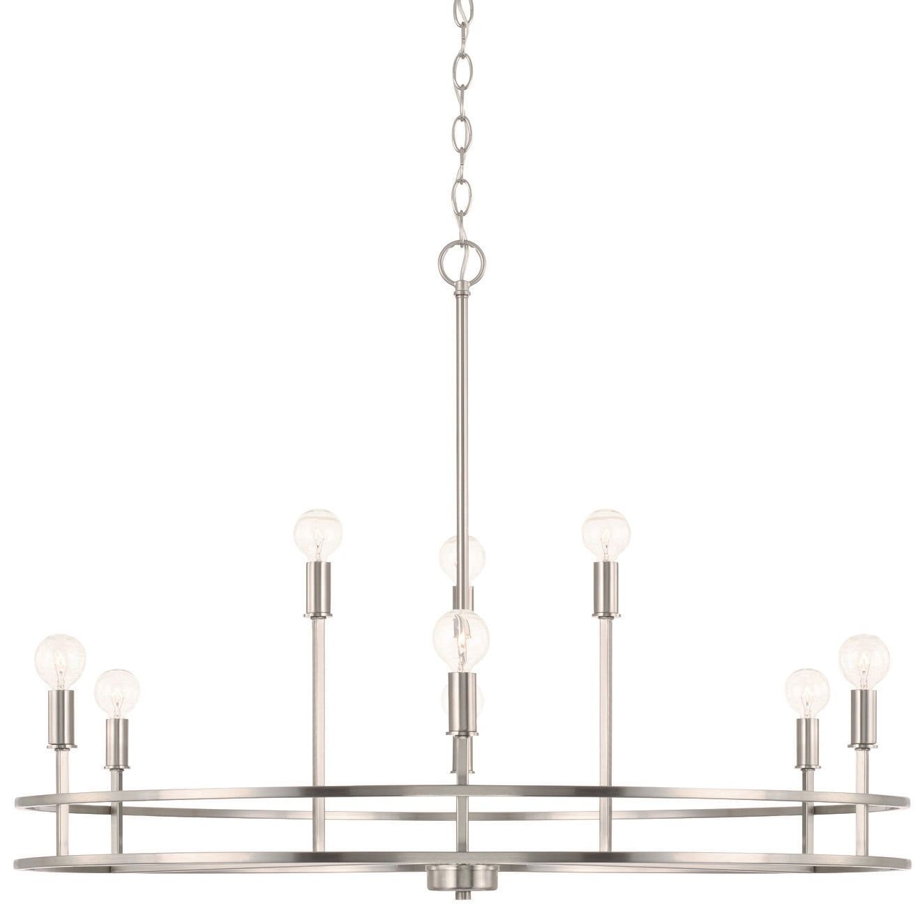 Fuller Contemporary 9-Light Brushed Nickel Tiered Chandelier