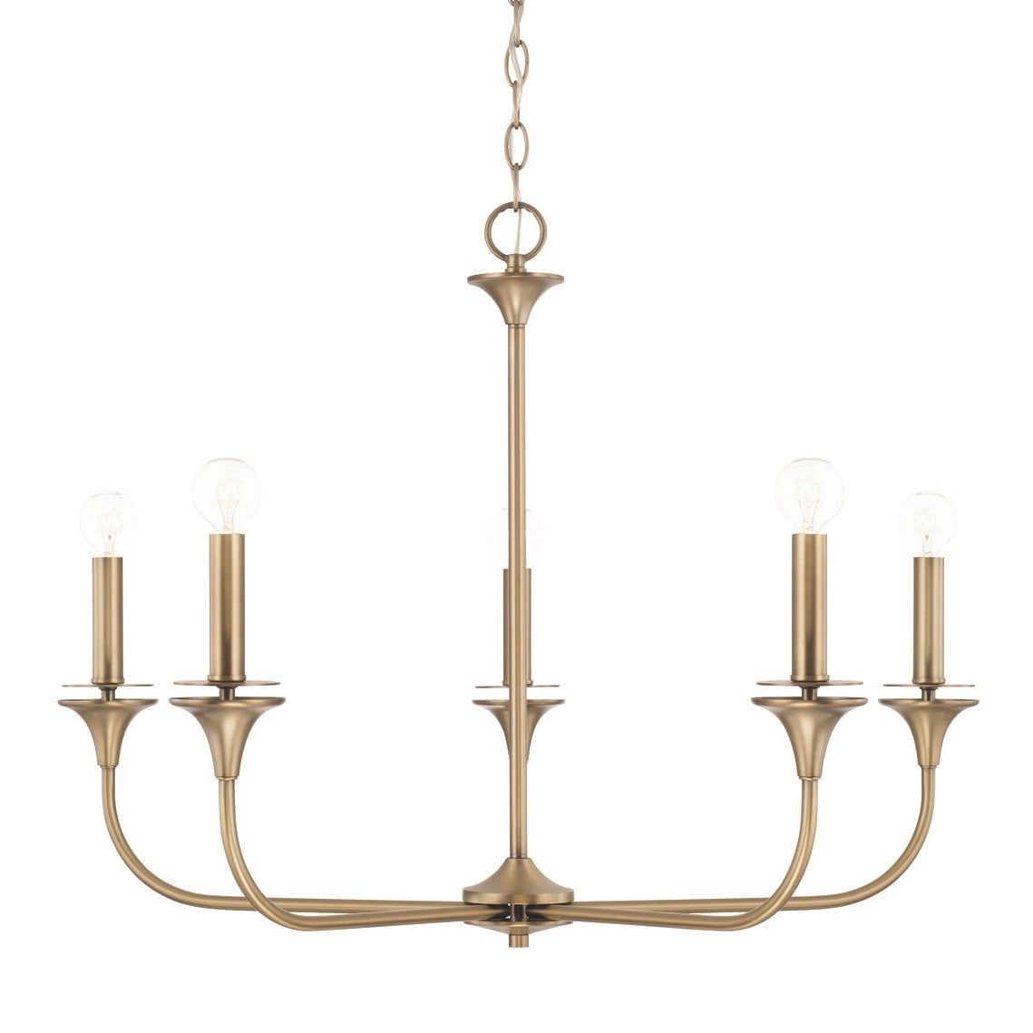 Presley Aged Brass 5-Light Candle Style Chandelier