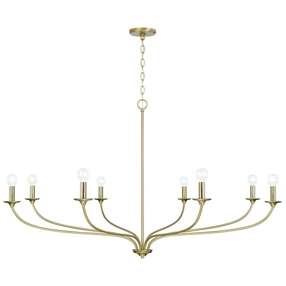 Matte Brass 8-Light Candle Style Chandelier