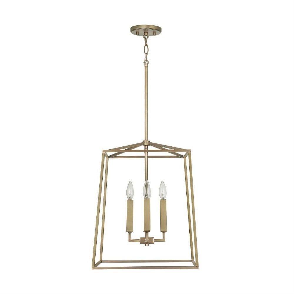 Aged Brass 4-Light Transitional Indoor Pendant