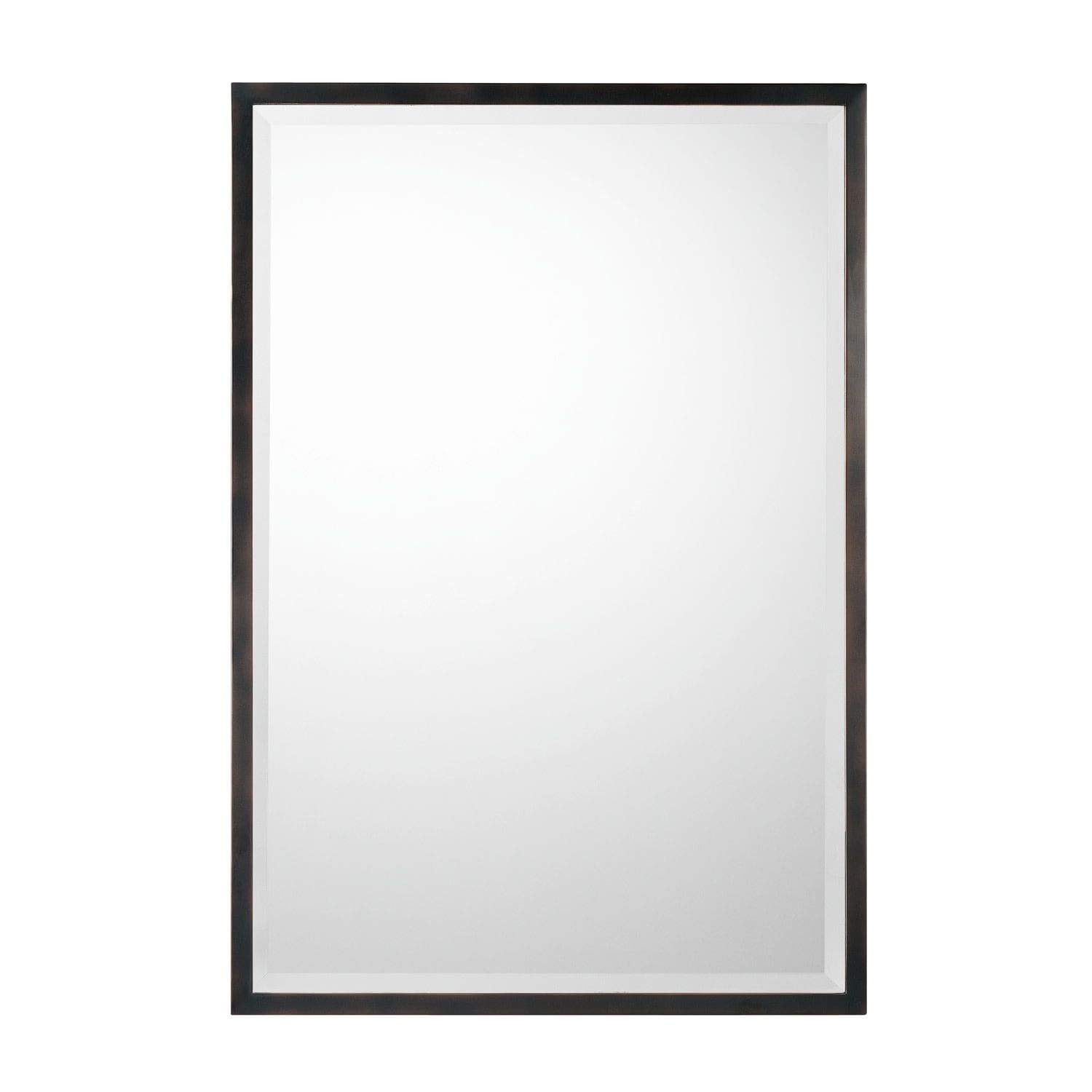 Matte Black Rectangular Metal Framed Bathroom Mirror