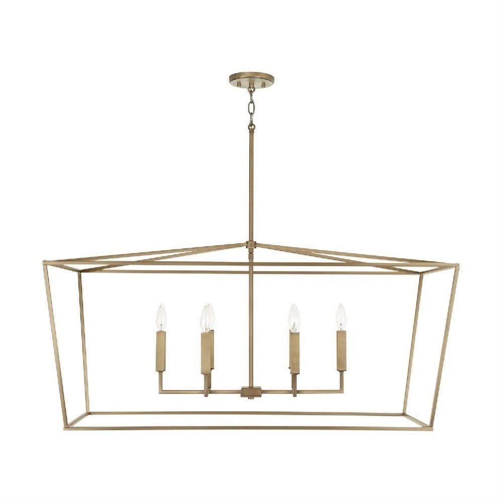 Thea Transitional 6-Light Aged Brass Island Pendant