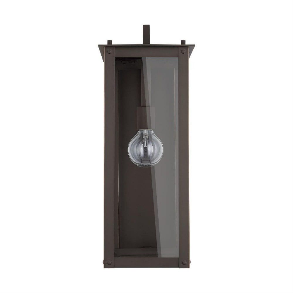 Hunt Classic Industrial 1-Light Oiled Bronze Outdoor Wall Lantern