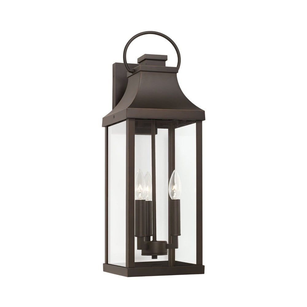 24" Bronze and Clear Glass Outdoor Wall Lantern