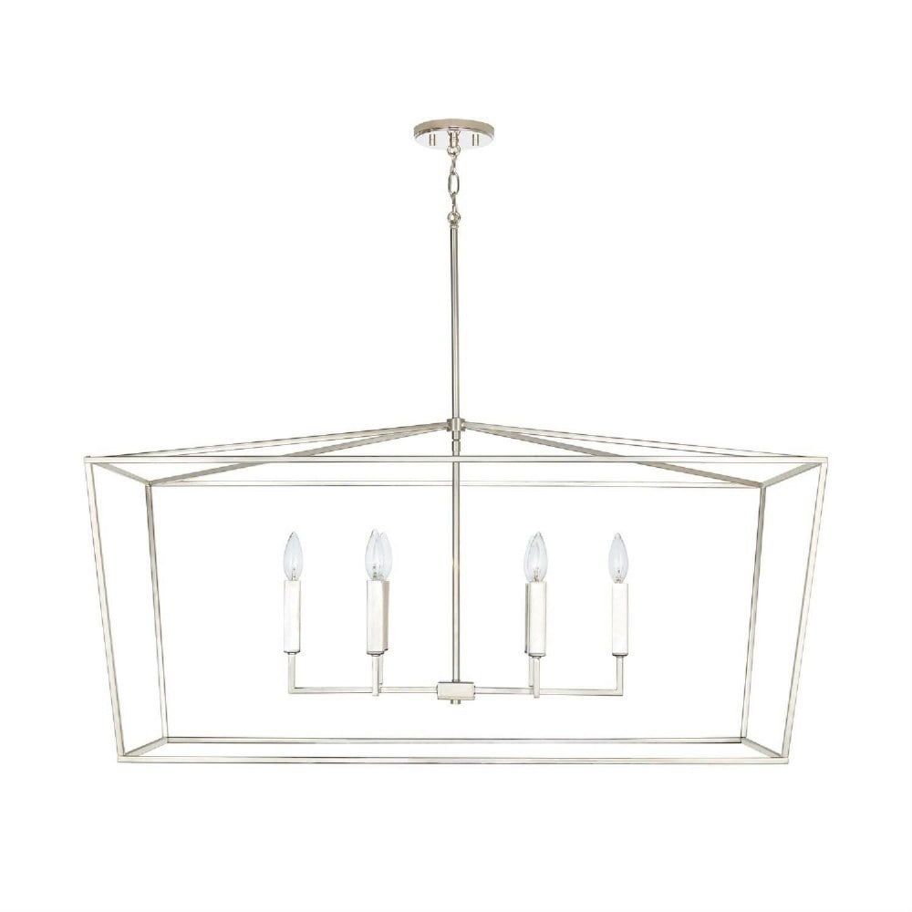 Thea Polished Nickel 6-Light Transitional Island Chandelier