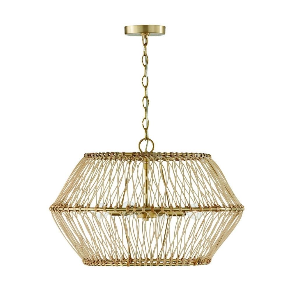 Wren Artisan-Crafted Matte Brass 4-Light Incandescent Pendant