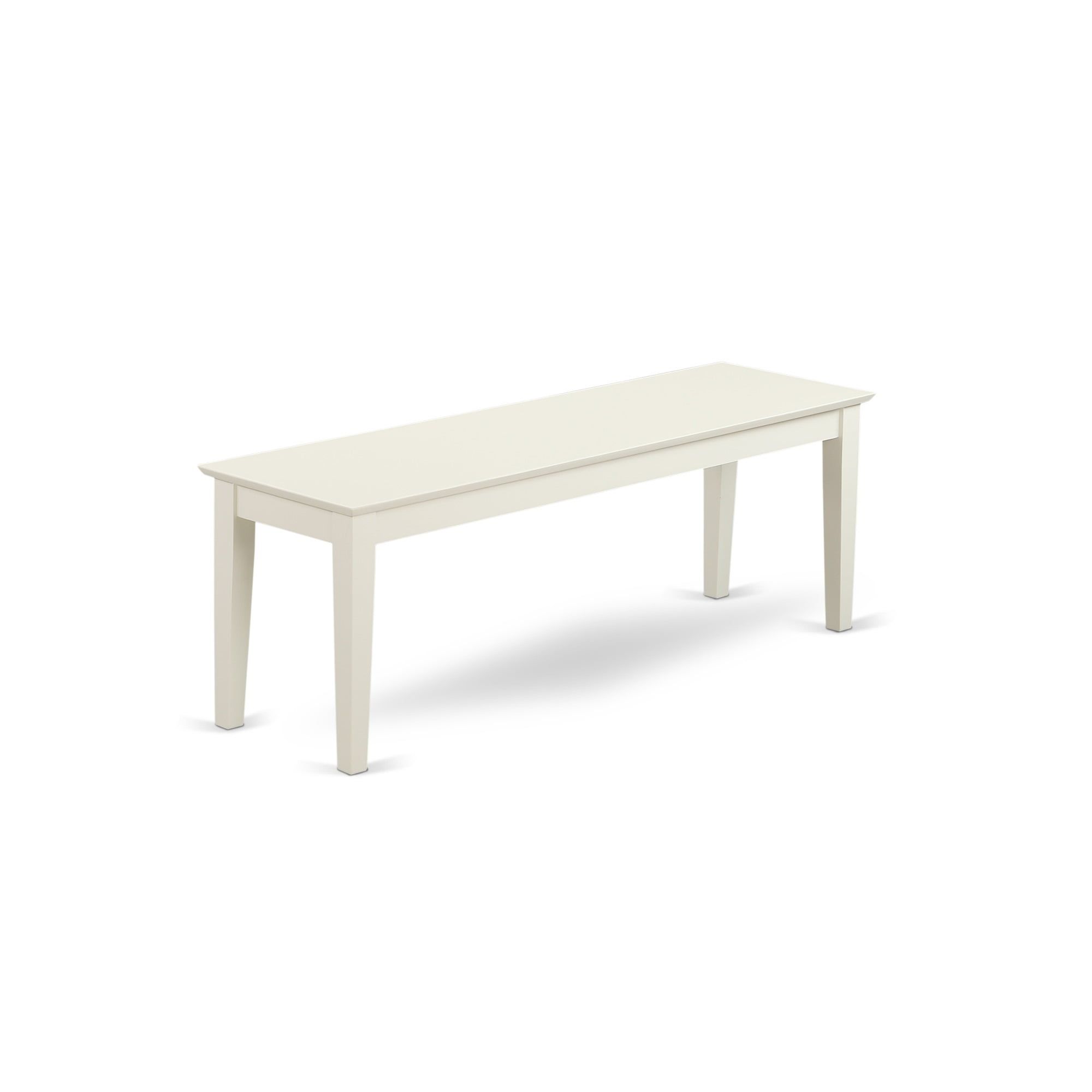 Capri Linen White Rectangle Wood Dining Bench