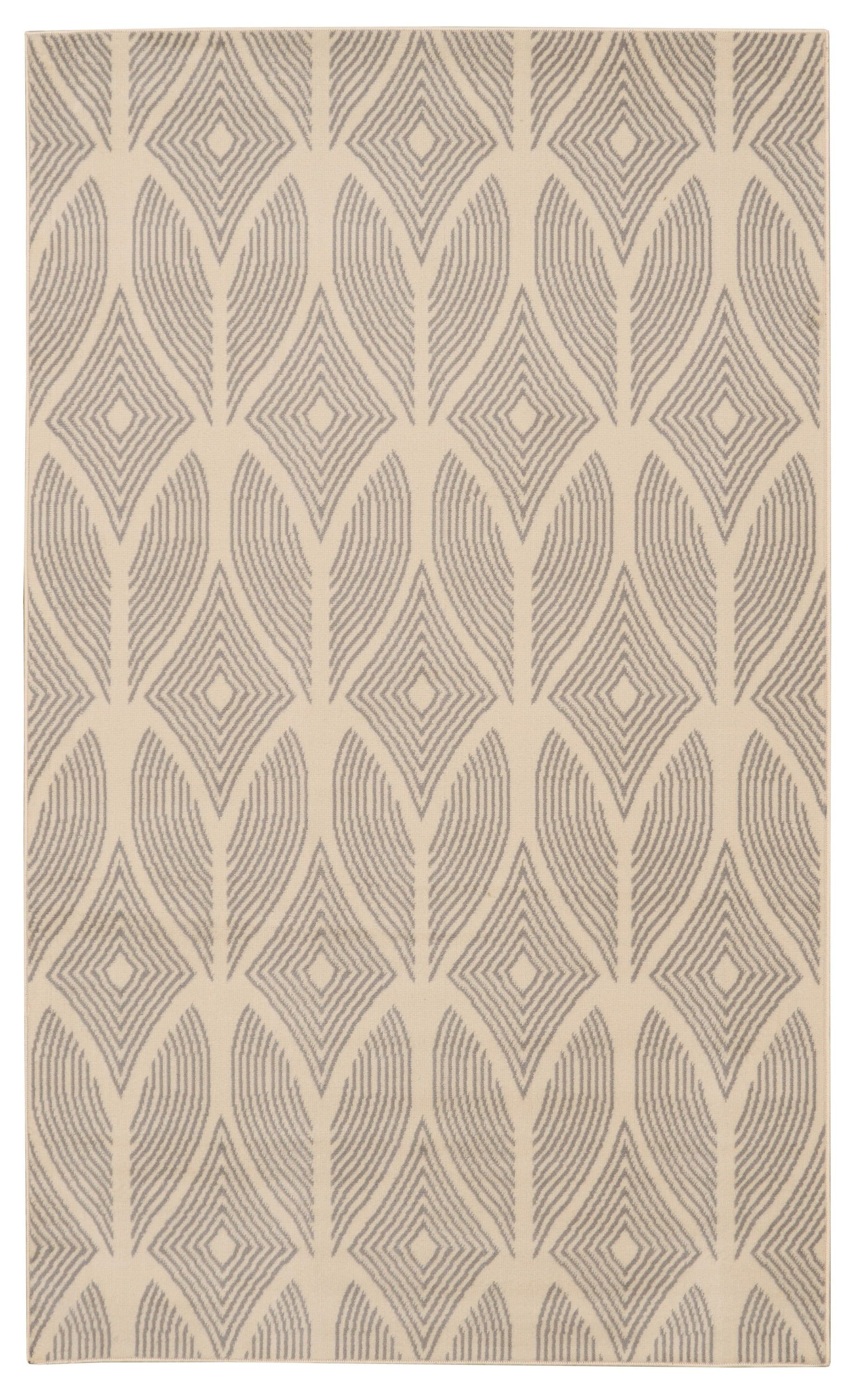 Rectangular Beige Bone Synthetic Transitional Area Rug