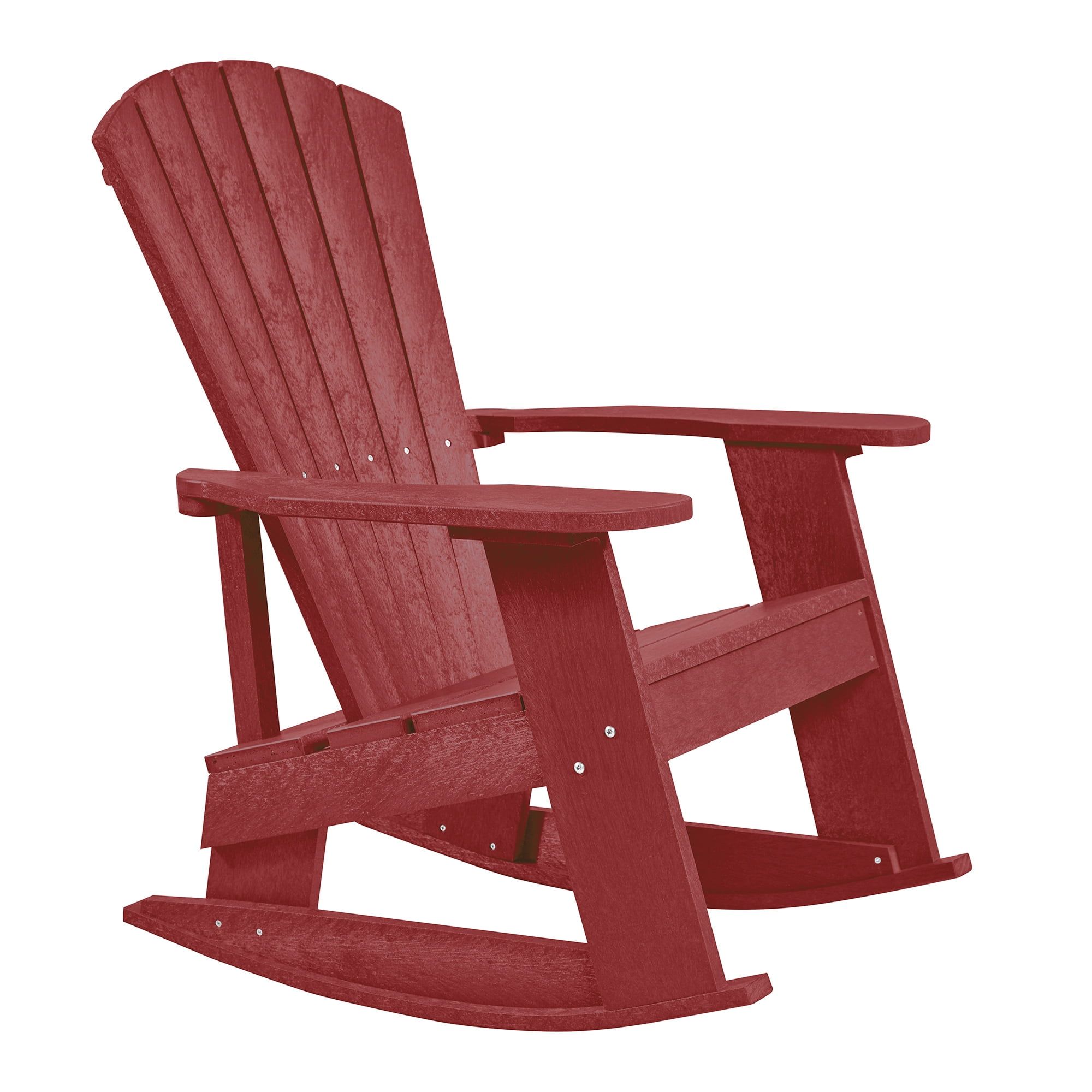 Red Recycled Plastic Adirondack Rocker Chair with Arms