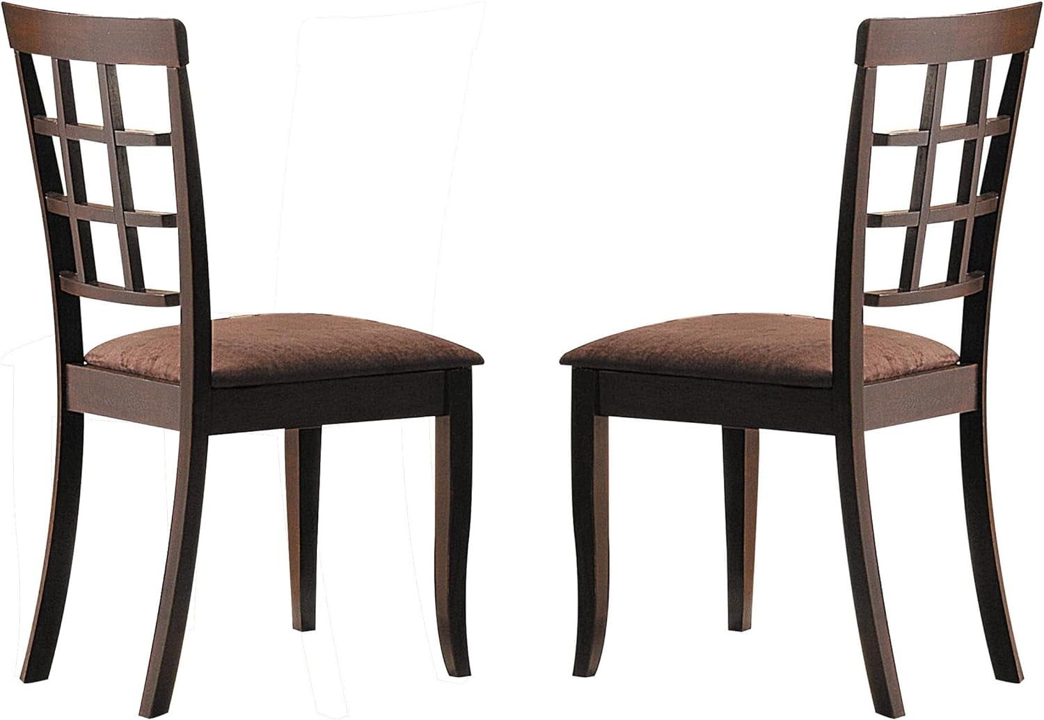 Cardiff Dark Brown Microfiber Upholstered Dining Chairs, Set of 2