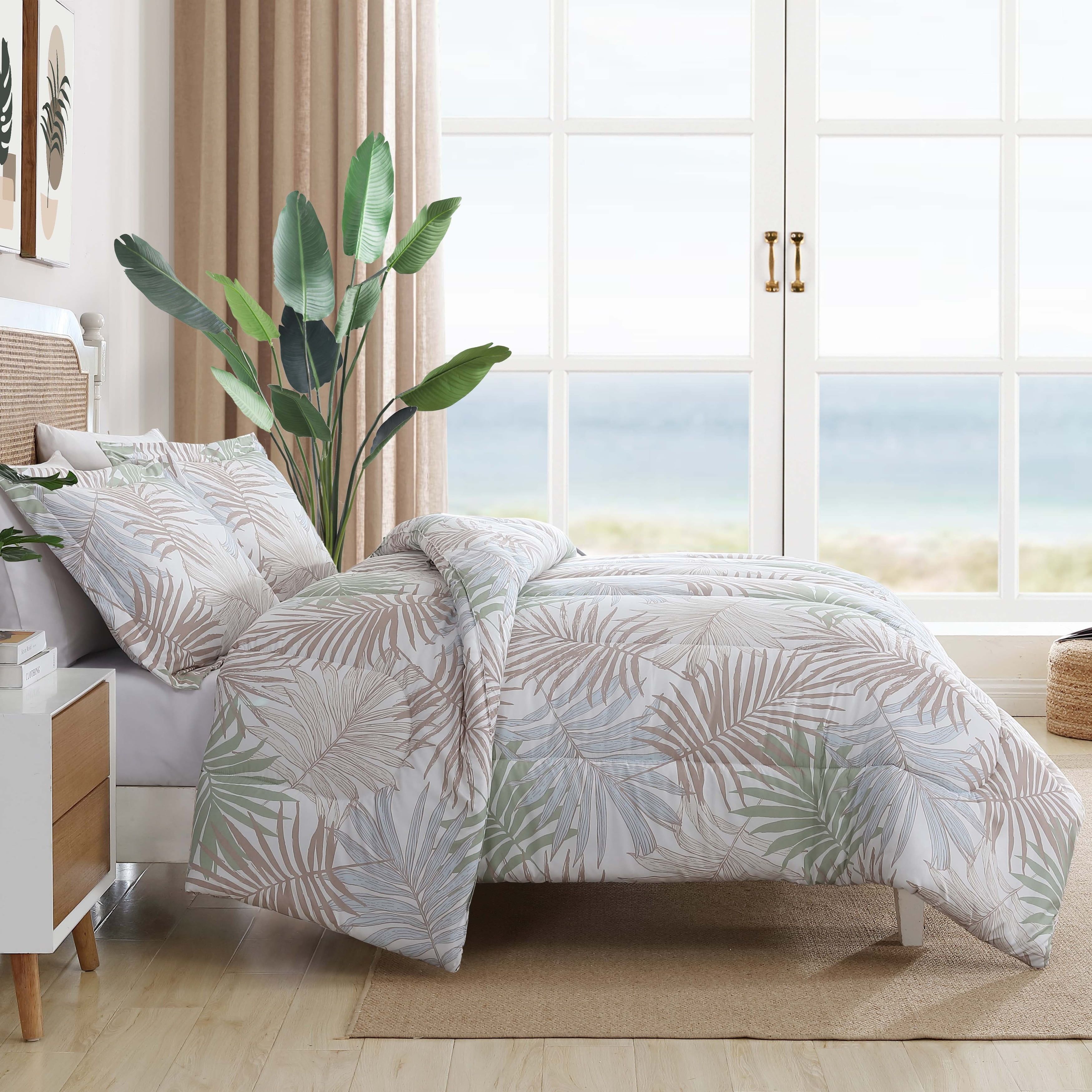 Caribbean Joe 3PC Comforter Set Full - Queen - Sunrise Palm