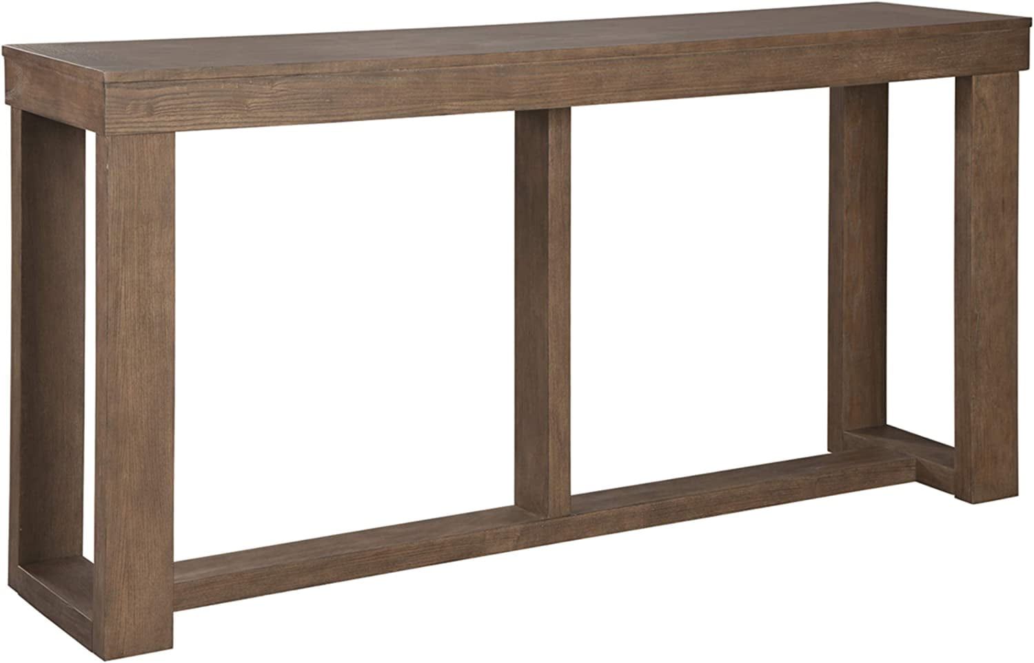 Contemporary Brown Wood Rectangular Console Table