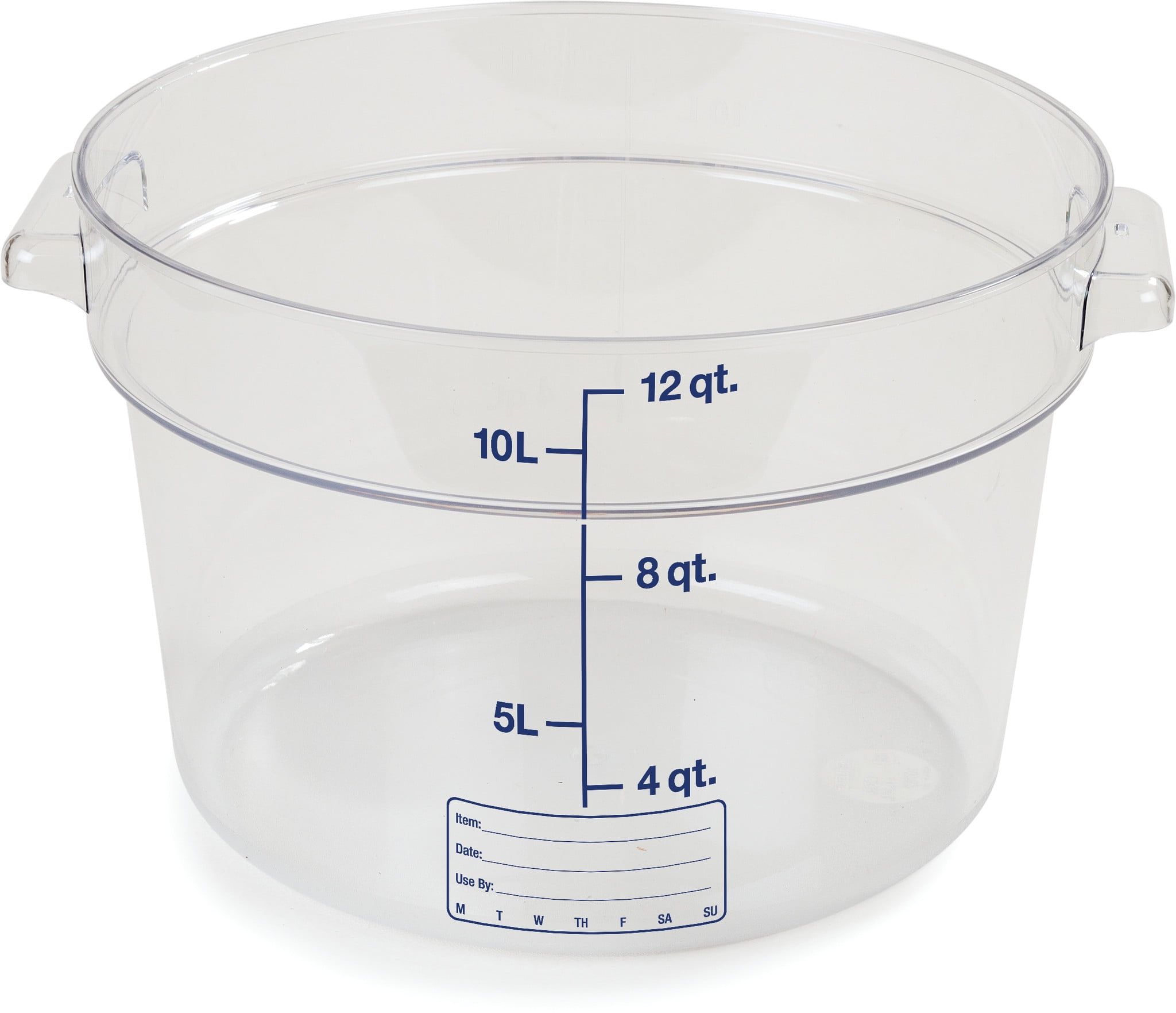 Clear 12 Quart Polycarbonate Round Food Storage Container