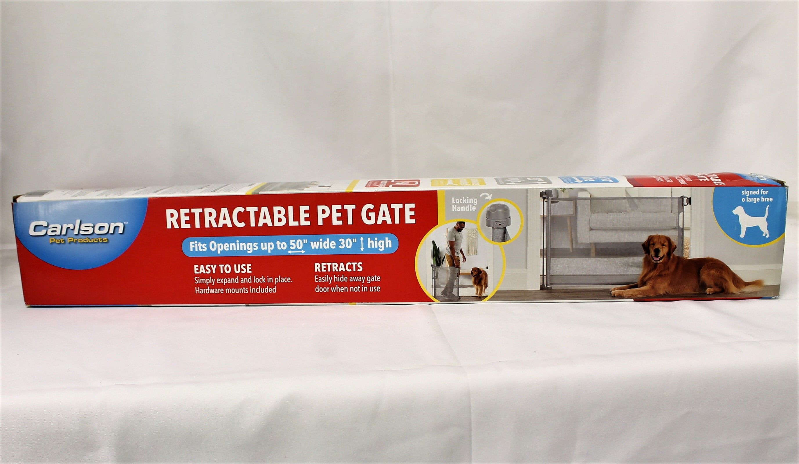 Gray Retractable Mesh Pet Gate for Dogs