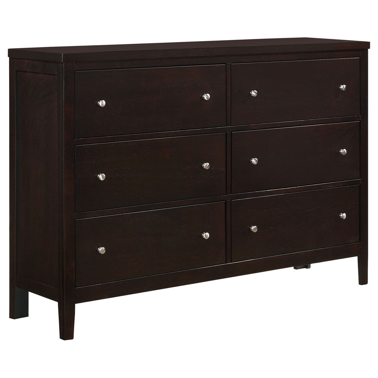 Carlton 6-Drawer Cappuccino Transitional Wood Dresser