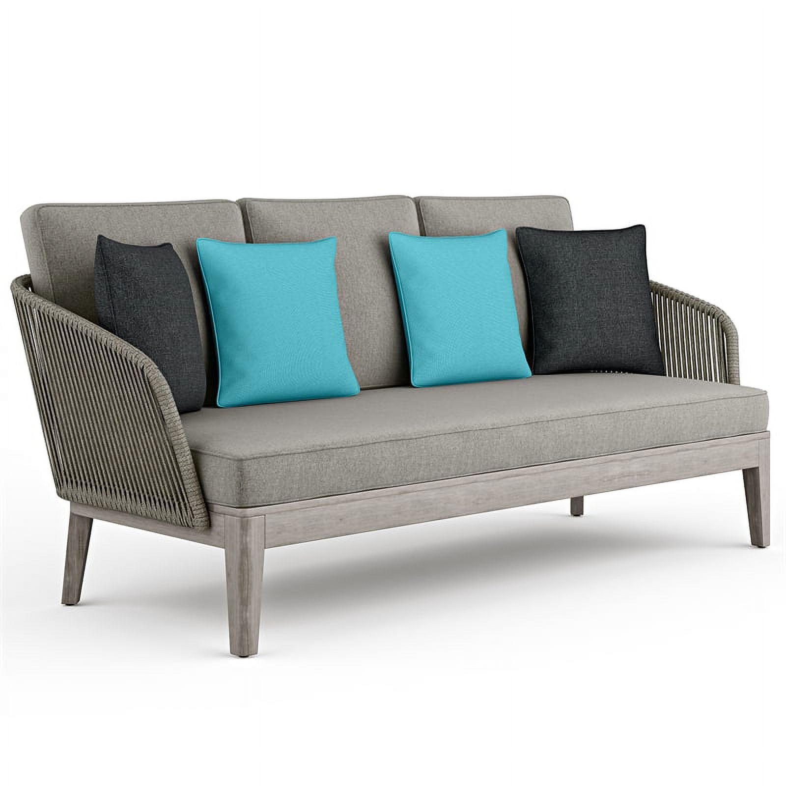 Carmel Gray Sand Drift Acacia Wood Outdoor Sofa