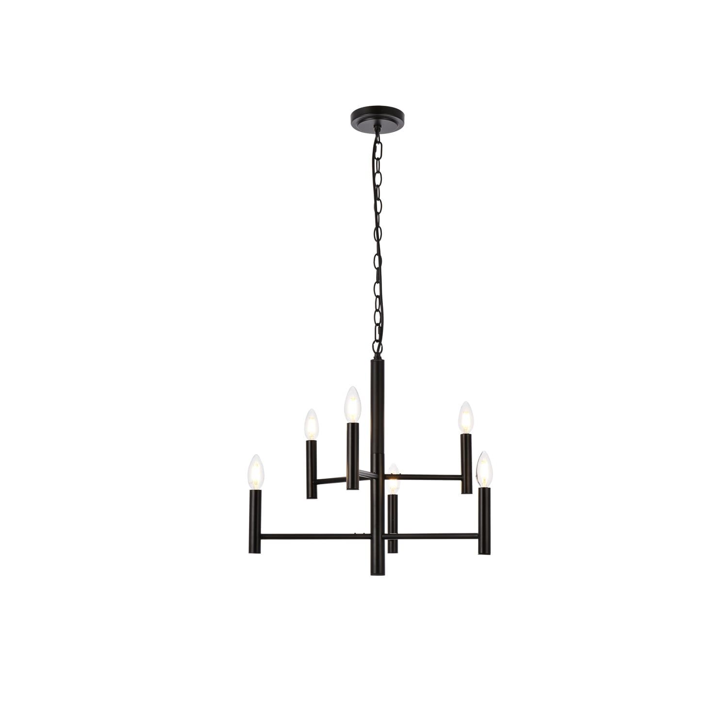 Carmella Black Metal 6-Light Pendant Chandelier