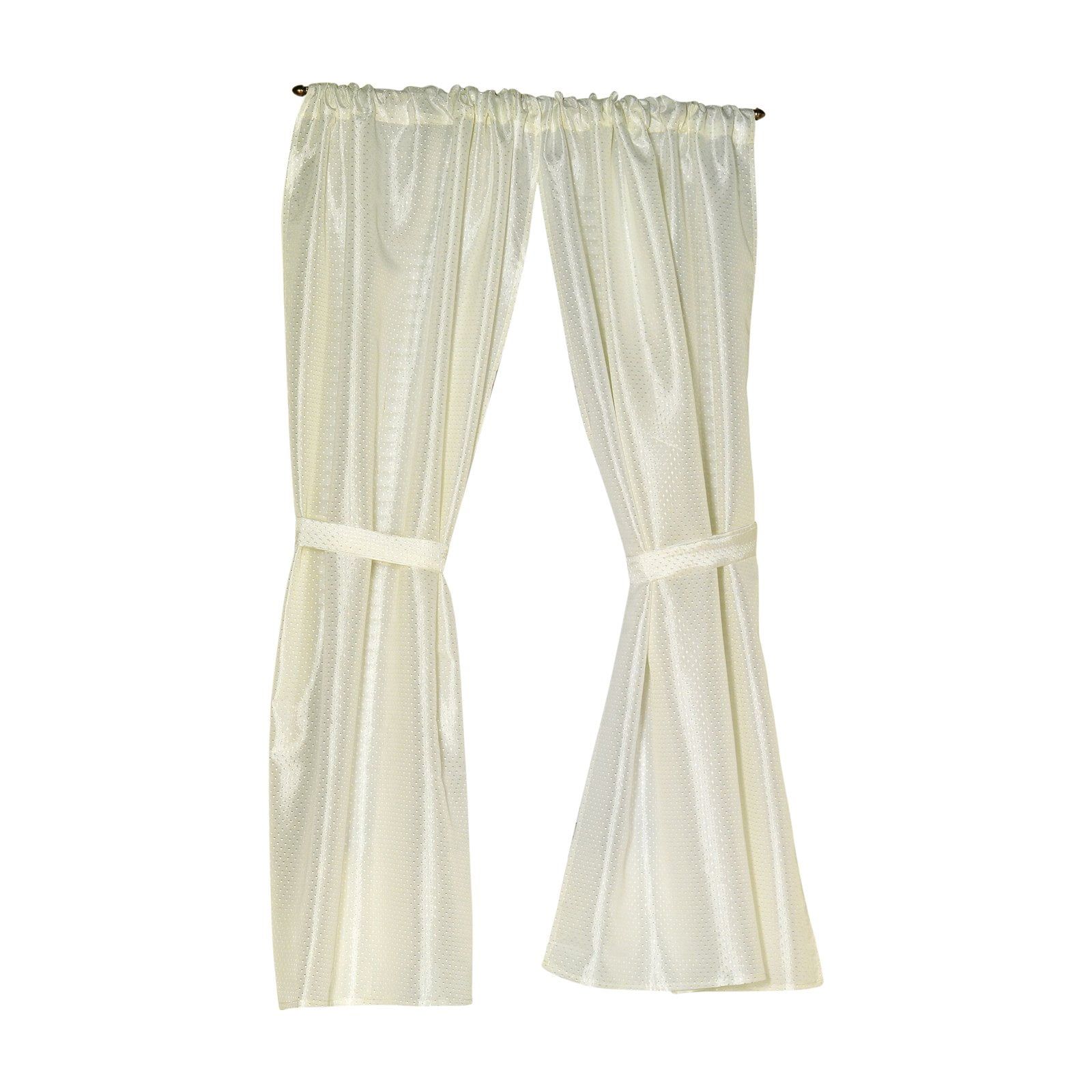 Elegant Ivory Diamond-Piqued Polyester Window Curtain 54"L x 34"W