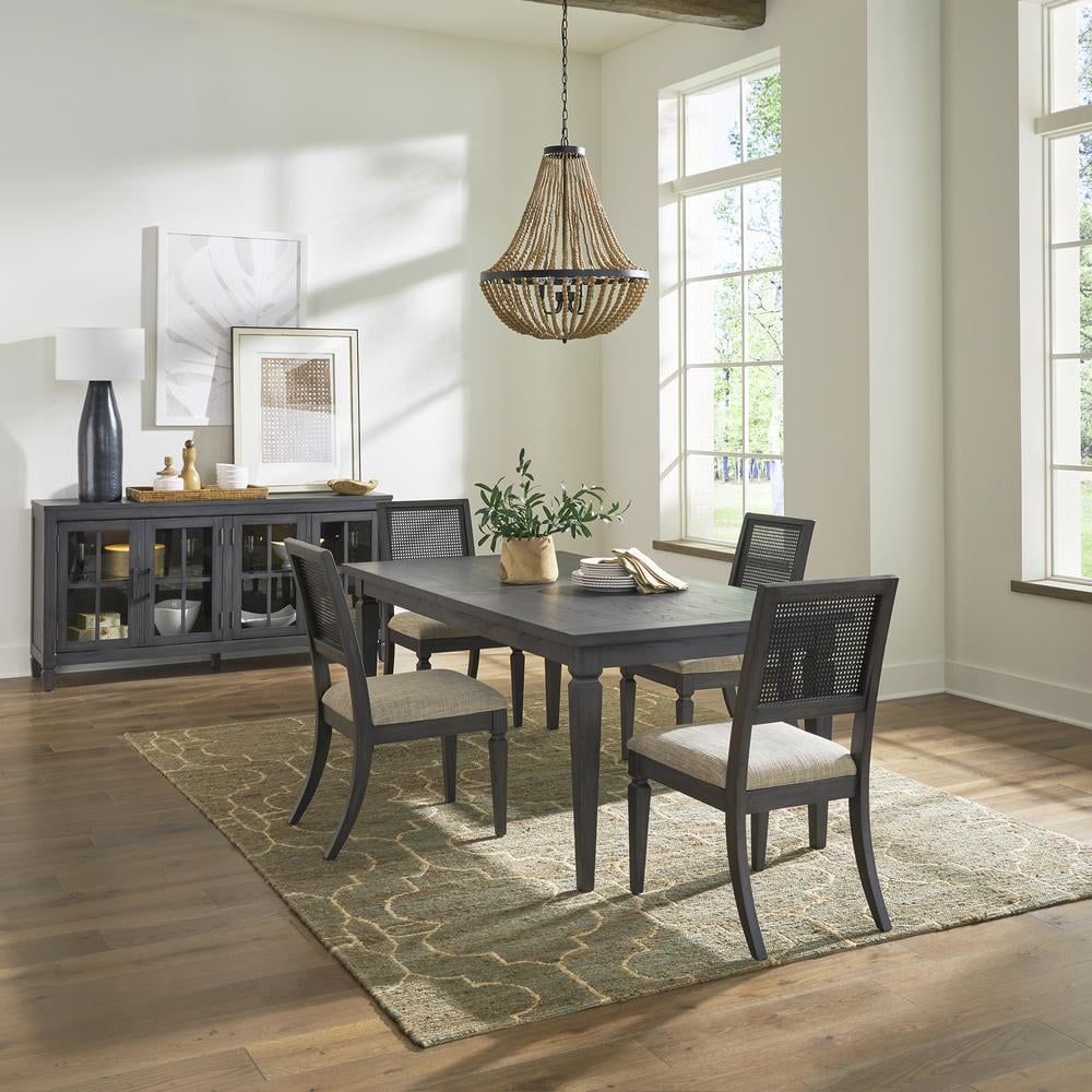 Caruso Heights 5-Piece Black Oak Dining Set with Cane Back Chairs