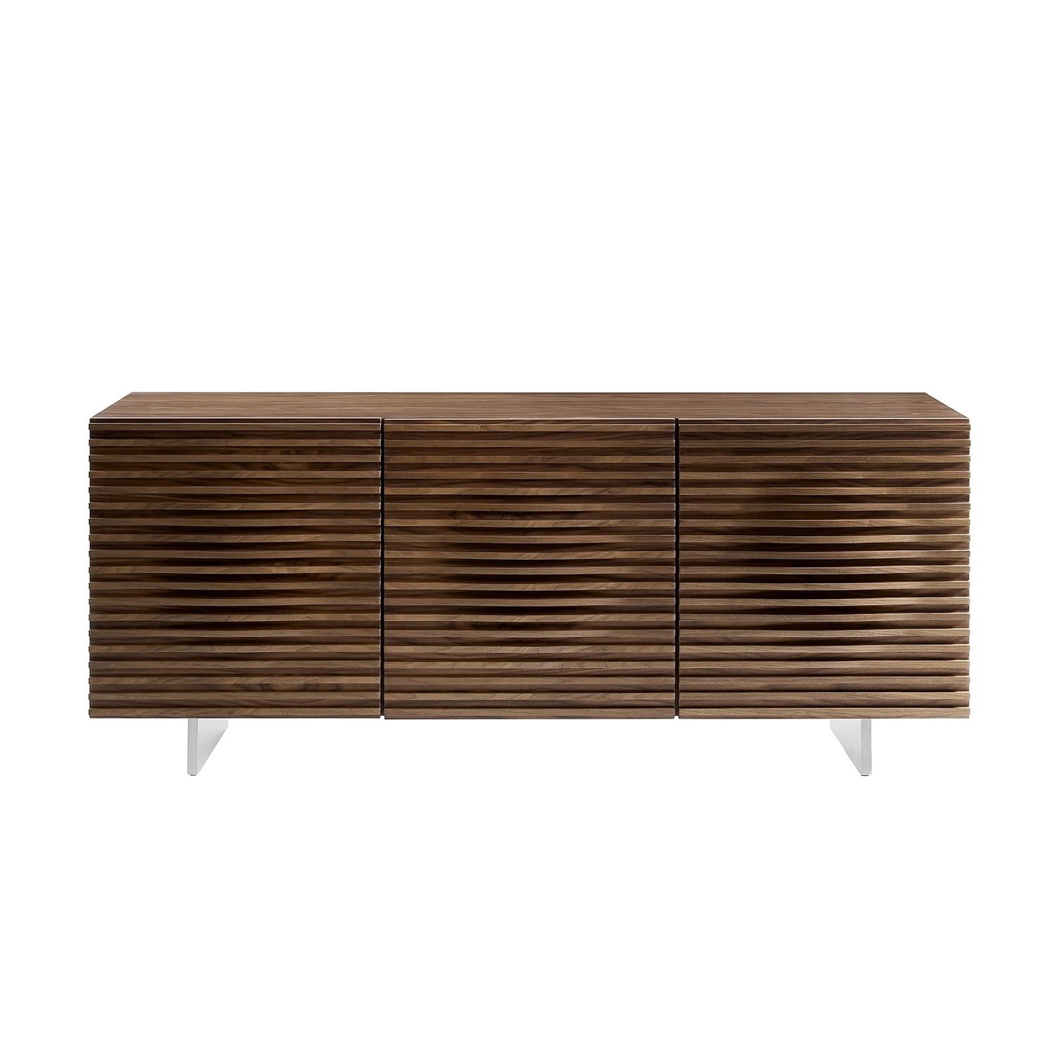 Meander Contemporary 71'' Walnut Veneer Modern Buffet-Server