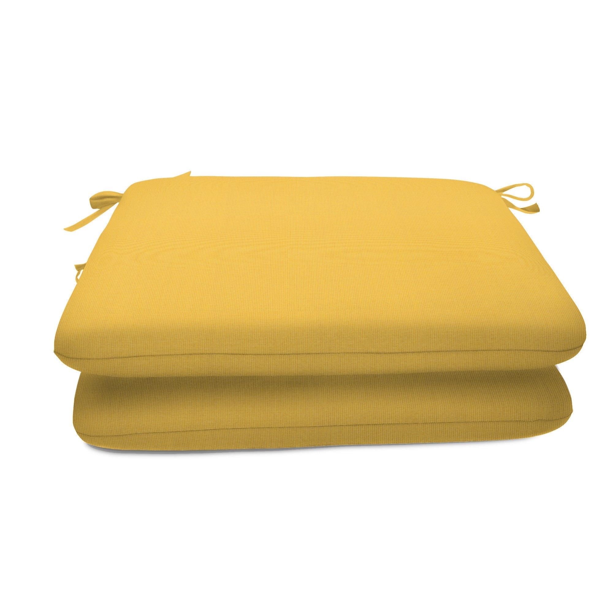 Spectrum Daffodil Yellow Sunbrella Fabric Outdoor Chair Cushions, 20" x 20"
