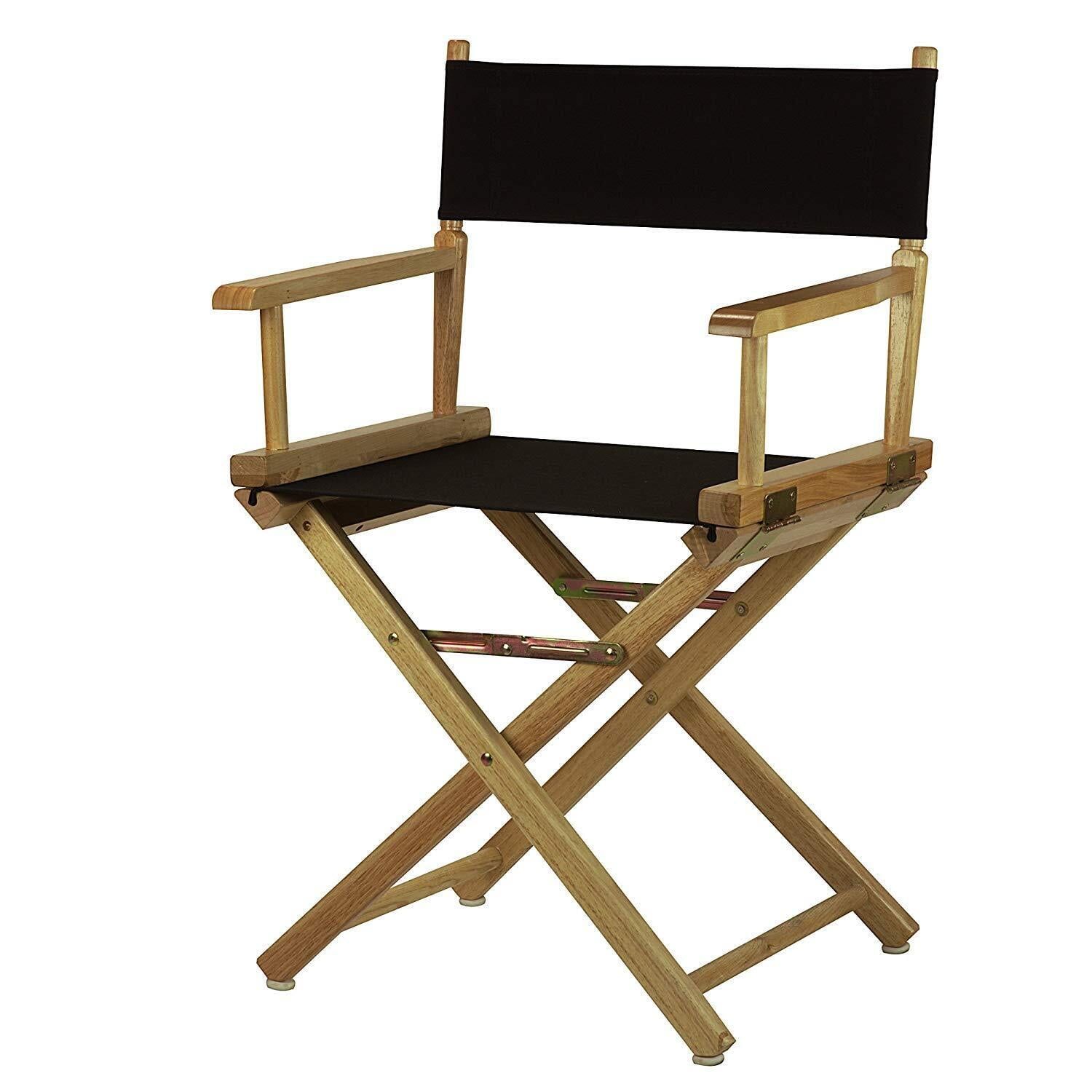 Black Canvas and Wood Foldable Director's Chair