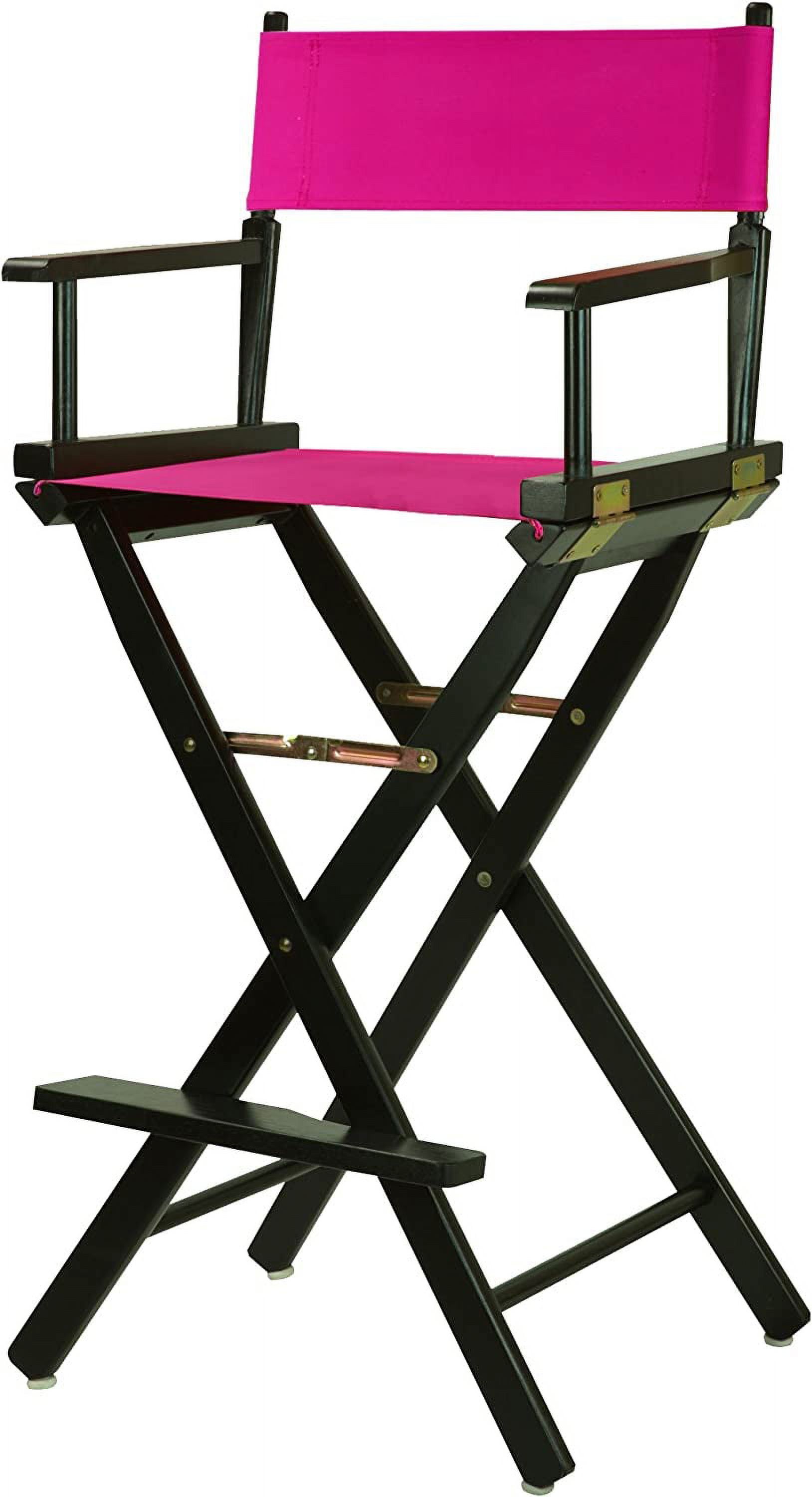 30" Black Wood Director's Chair with Magenta Canvas