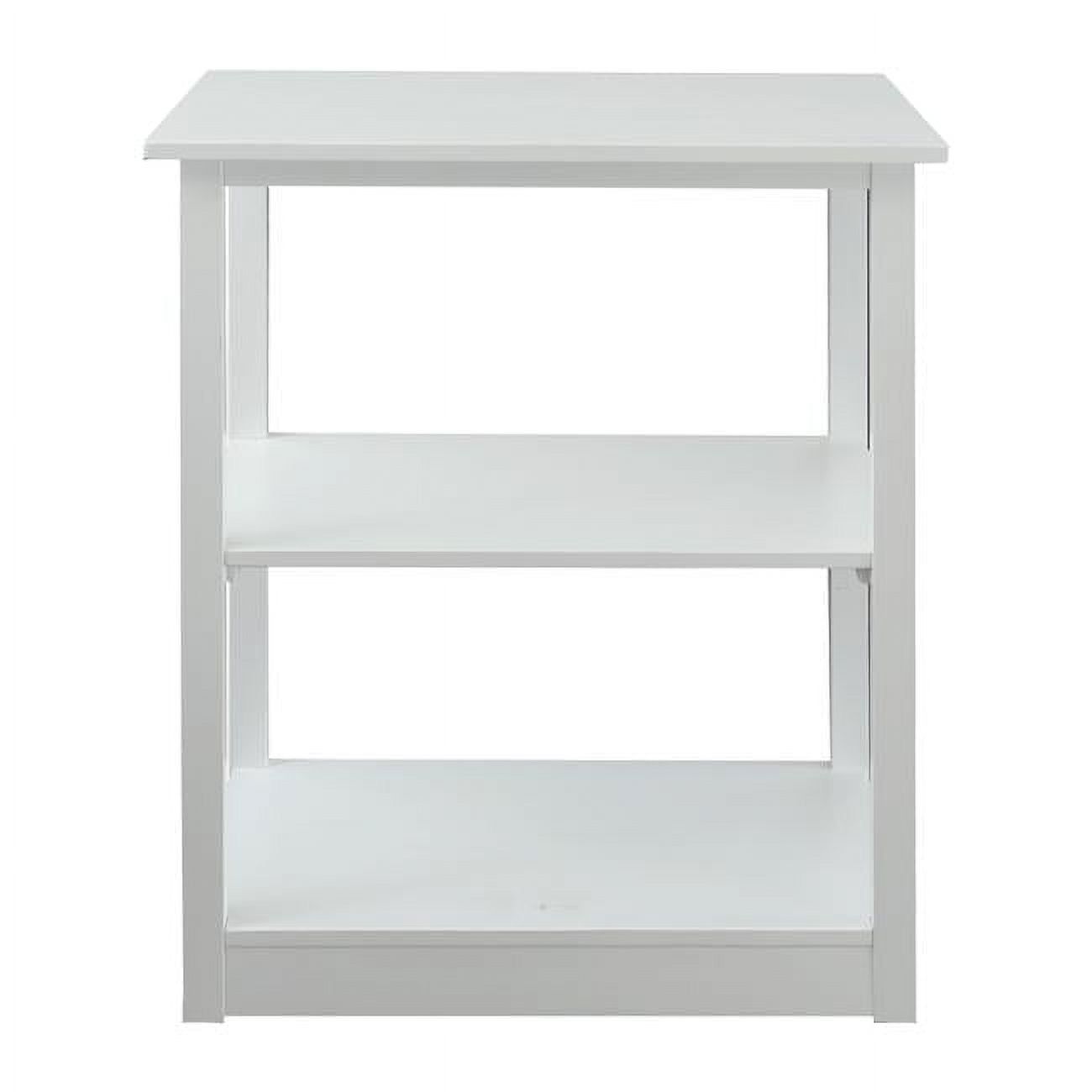 Adams White Solid Pine 3-Shelf Bookcase with Concealed Drawer