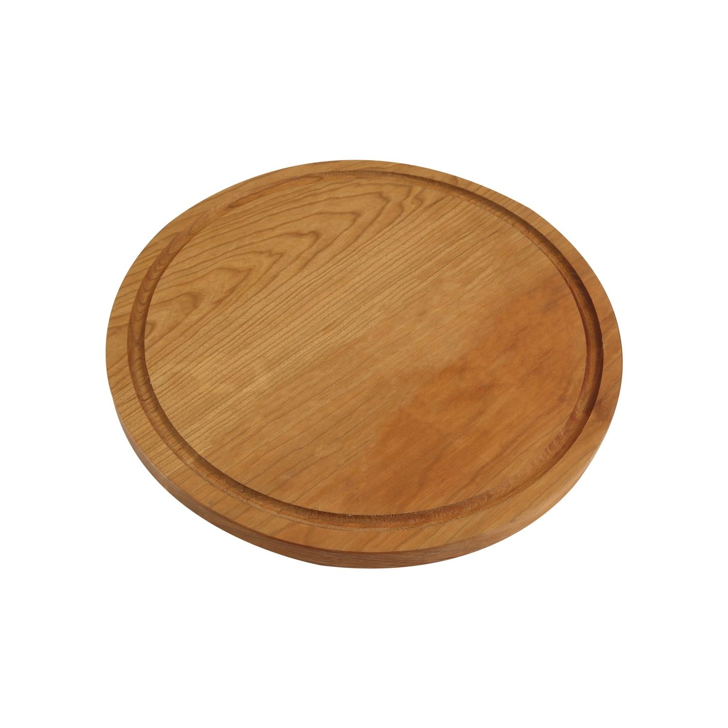 Natural Cherry Round Cutting Board with Juice Groove