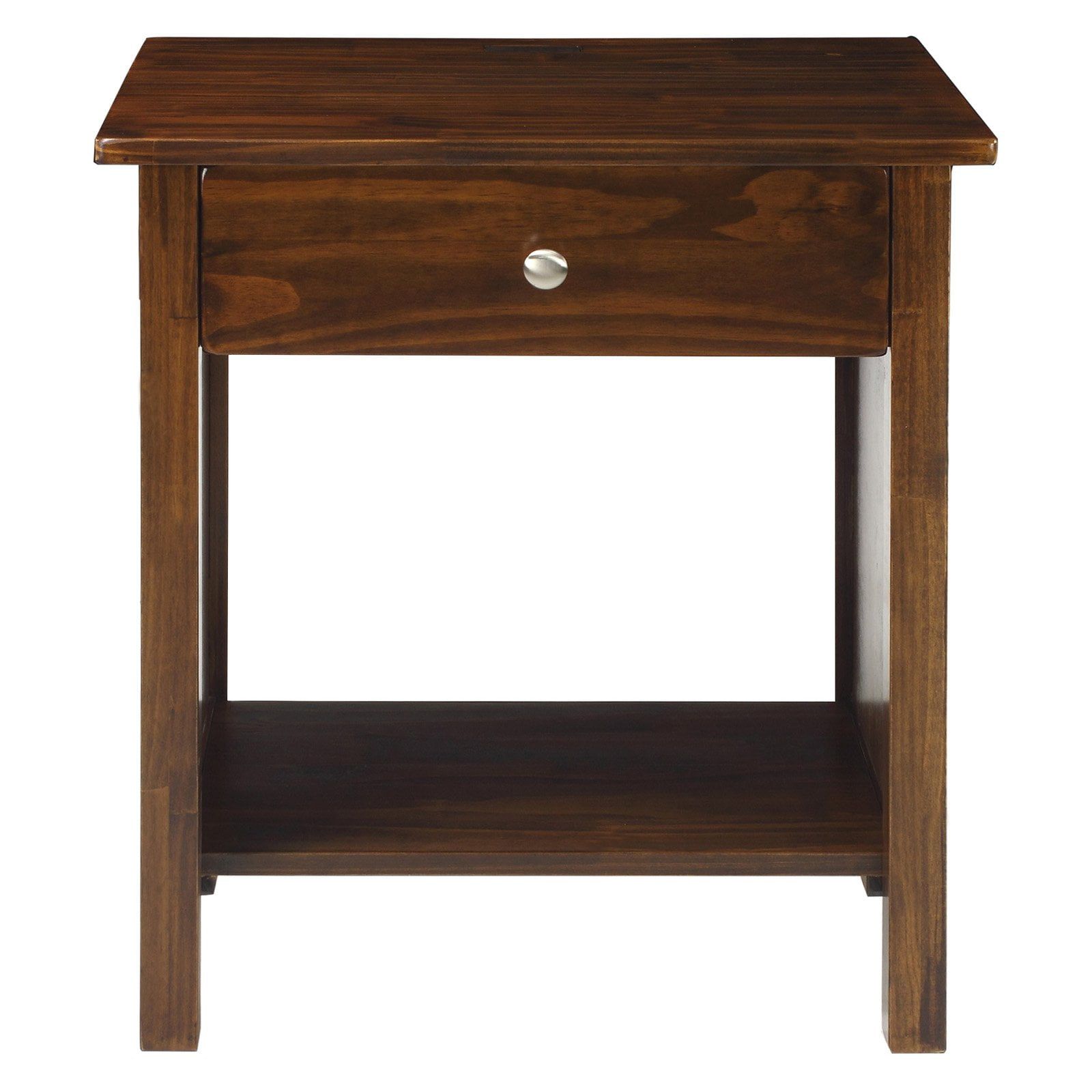 Warm Brown Vanderbilt Nightstand with Built-in USB Port