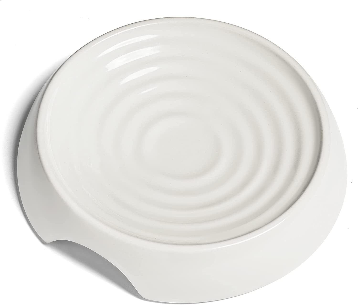 White Ceramic Non-Slip Cat Food Bowl