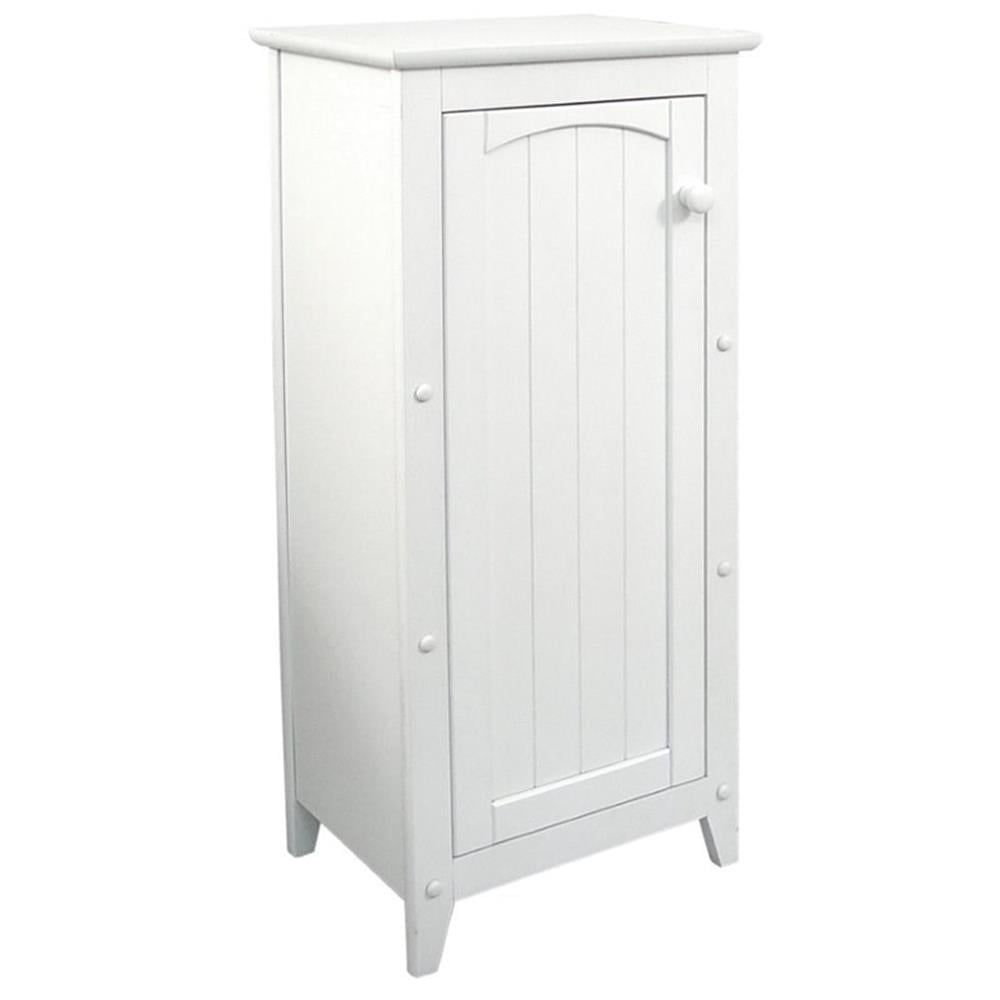 White Freestanding Single Door Kitchen Cabinet with Adjustable Shelving