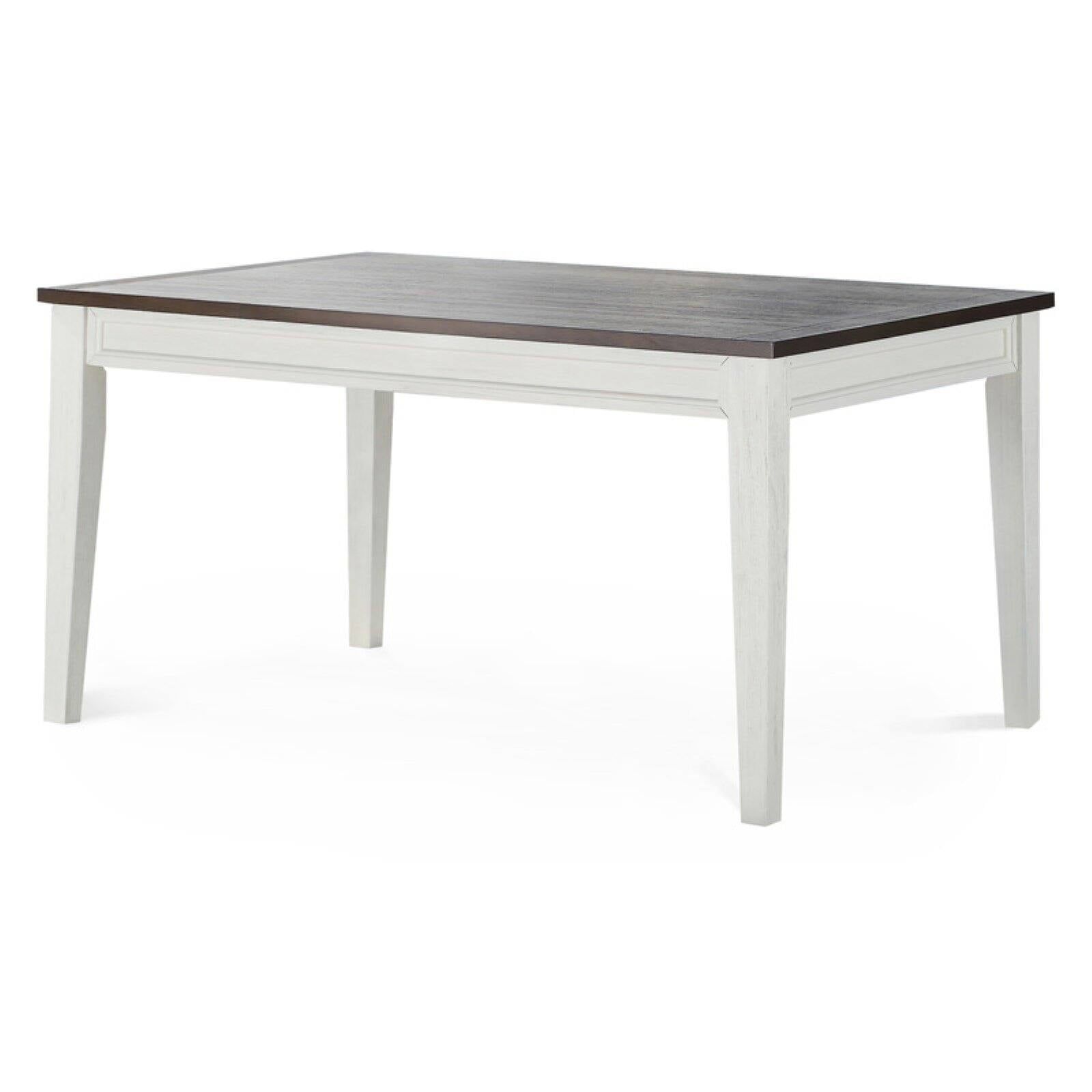 Caylie Two-Tone Ivory and Driftwood Rectangular Dining Table